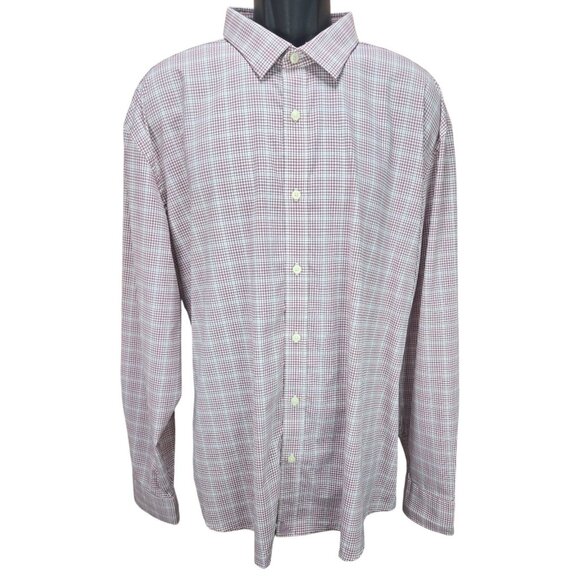 Untuckit Mens XXX-Large Button-Up Shirt Nylon Blend Red & White Checkered - Picture 1 of 8